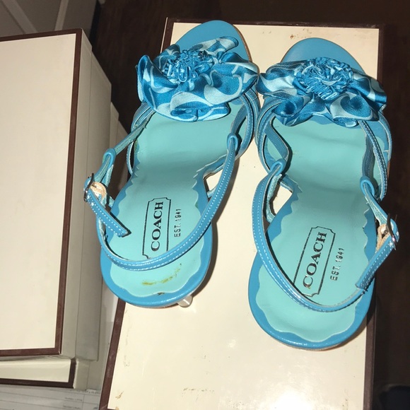 Blue Coach Heels/Sandals - Picture 3 of 3